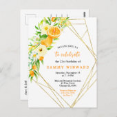 Carte Postale Oranges et fleurs Fête d'anniversaire (Devant / Derrière)