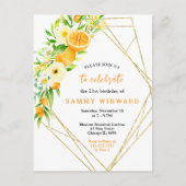 Carte Postale Oranges et fleurs Fête d'anniversaire (Devant)