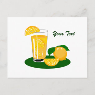 Carte postale Oranges et jus d'orange
