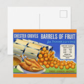 Carte Postale Oranges pour Thanksgiving (Devant / Derrière)