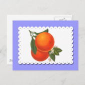 Carte postale Oranges sur Doily Vintage (Devant / Derrière)