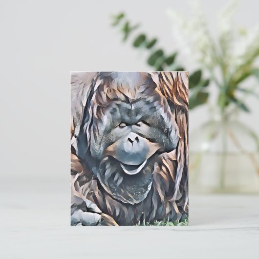 CARTE POSTALE ORANGUTAN (Debout devant)