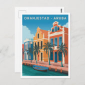 Carte Postale Oranjestad Aruba Vintage (Devant / Derrière)