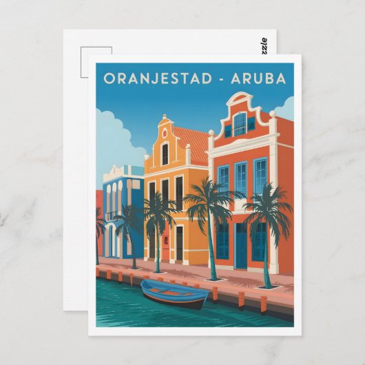 Carte Postale Oranjestad Aruba Vintage (Devant / Derrière)