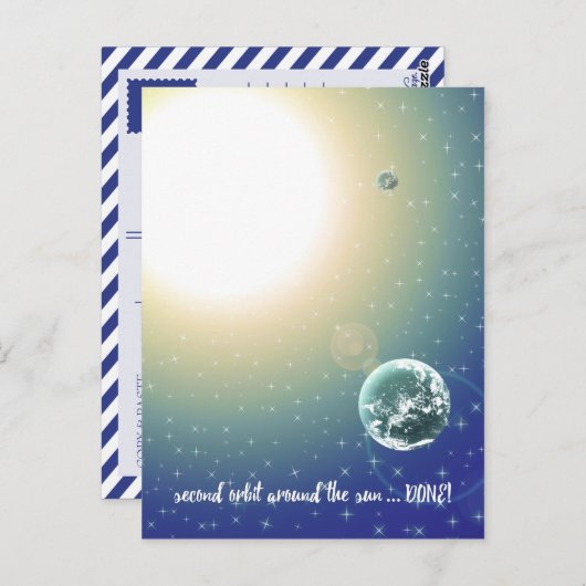 Carte Postale Orbite d'anniversaire autour du soleil (Devant / Derrière)