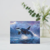 Carte Postale Orca Breaching Near Snowy Mountains (Debout devant)