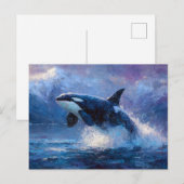 Carte Postale Orca Breaching Near Snowy Mountains (Devant / Derrière)