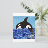 Carte Postale Orca dans la peinture bleue (Debout devant)