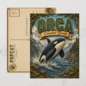 Carte Postale Orca Fjords côtiers POPCUT (Devant / Derrière)