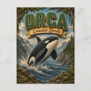 Carte Postale Orca Fjords côtiers POPCUT