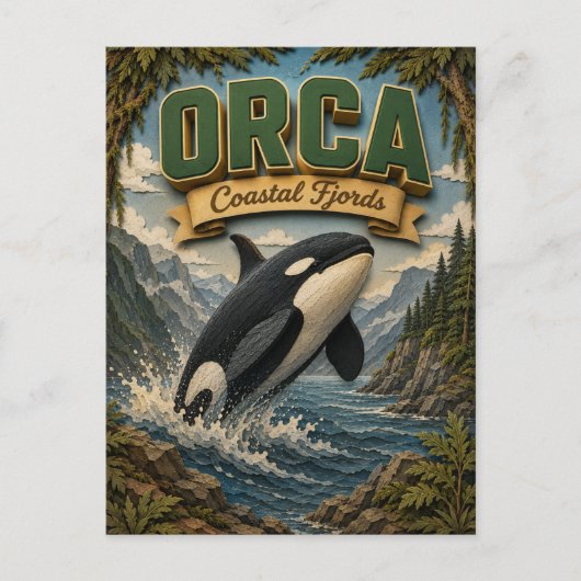Carte Postale Orca Fjords côtiers POPCUT (Devant)