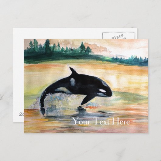 Carte postale Orca Whale Gratuite (Devant / Derrière)