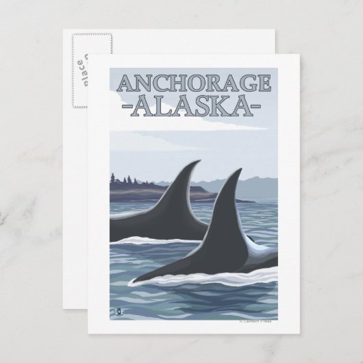 Carte Postale Orca Whales #1 - Anchorage, Alaska (Devant / Derrière)