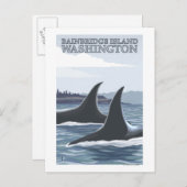 Carte Postale Orca Whales #1 - Bainbridge Island, Washington (Devant / Derrière)