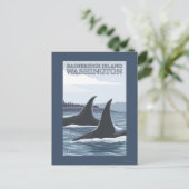 Carte Postale Orca Whales #1 - Bainbridge Island, Washington (Debout devant)