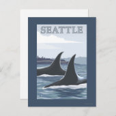 Carte Postale Orca Whales #1 - Seattle, Washington (Devant / Derrière)