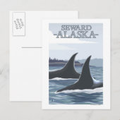 Carte Postale Orca Whales #1 - Sewing, Alaska (Devant / Derrière)