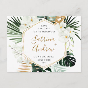 Carte Postale Orchid Bohemian Greenery Mariage Enregistrer La Da