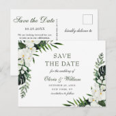 Carte Postale Orchidée Blanche Bohème Floral Mariage Enregistrer (Devant / Derrière)