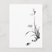 Carte Postale Orchidée chinoise - bw (Devant)