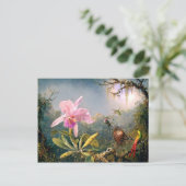 Carte Postale Orchidée de Cattleya et trois colibris (Debout devant)