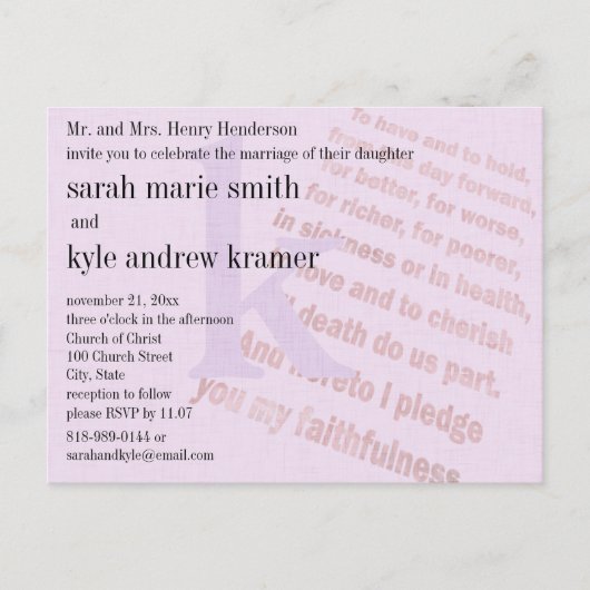 Carte Postale Orchidée rayonnante Christian Moderne Mariage Mono (Devant)