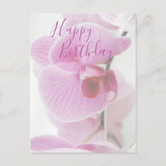 Carte Postale Orchidee Rose Joyeux Anniversaire Zazzle Be