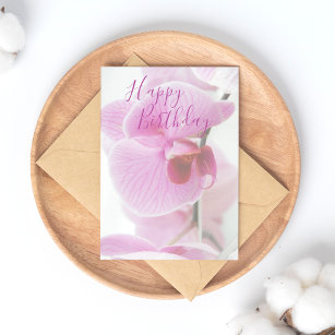 Carte Postale Orchidée rose   Joyeux anniversaire