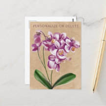 Orchidée Taupe Violet Aquarelle Florale Personnali
