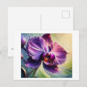 Carte Postale Orchidée violette en fleurs #2, (Devant / Derrière)
