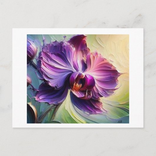 Carte Postale Orchidée violette en fleurs #2, (Devant)