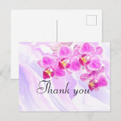 Carte Postale Orchidée violette sur couleur de marbre merci (Devant / Derrière)