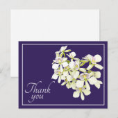 Carte Postale Orchidées à nervures blanches Fond violet Merci (Devant / Derrière)