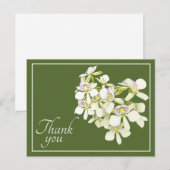 Carte Postale Orchidées à Veines Blanches sur Fond Vert Merci (Devant / Derrière)