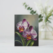 Carte Postale Orchidées de fleurs Peinture à l'huile (Debout devant)