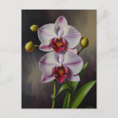 Carte Postale Orchidées de fleurs Peinture à l'huile (Devant)