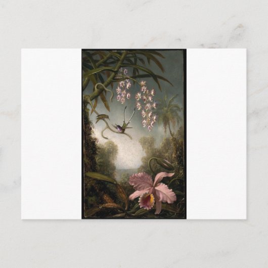 Carte Postale Orchidées et Spray Orchidées avec colibri par Mart (Devant)