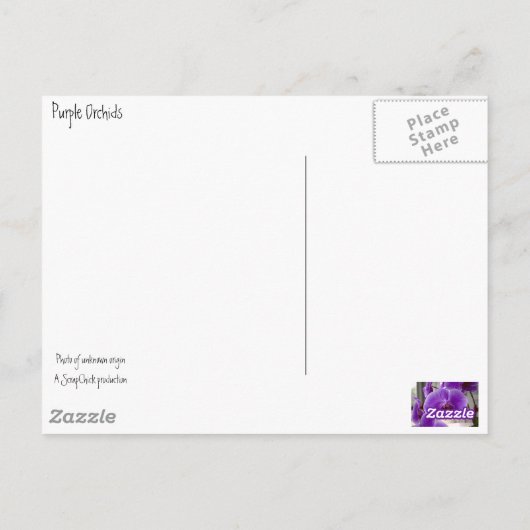 Carte Postale Orchidées pourpres (Dos)