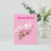 Carte Postale Orchidées roses « Joyeuses Pâques » (Debout devant)