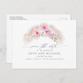 Carte Postale Orchidées roses Pampas Grass Tropical Enregistrer  (Devant / Derrière)