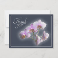 Orchidées roses sur fond gris clair Merci
