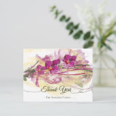 Carte Postale Orchidées violettes Calligraphie de l'art Abstrait (Debout devant)