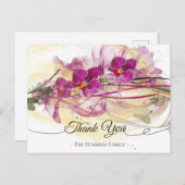 Carte Postale Orchidées violettes Calligraphie de l'art Abstrait (Devant / Derrière)