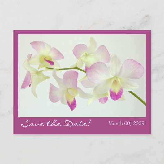 Carte Postale Orchids, Sauvegardez la Date! (Devant)