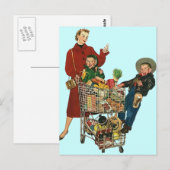 Carte postale Ordinateur de la famille d'épicerie (Devant / Derrière)