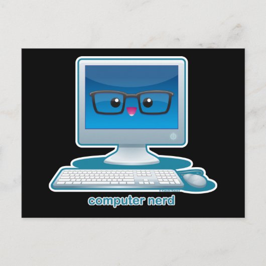 Carte Postale Ordinateur Nerd (Devant)