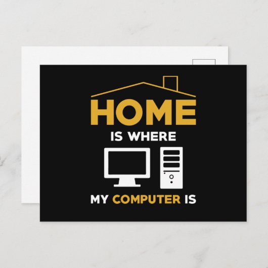 Carte Postale Ordinateur Pc Nerd Dire Drôle Cadeau (Devant / Derrière)