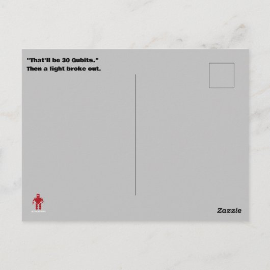 Carte Postale Ordinateur quantique amusant (Dos)