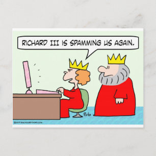 Carte Postale ordinateur spamming richard iii reine king