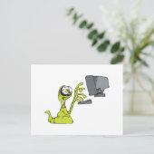 Carte Postale ordinateur vert dactylographier alien monster blob (Debout devant)